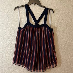 Zara striped sleeveless blouse L